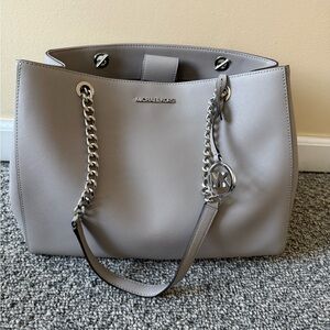 Michael Kors Silver Gray Tote Bag